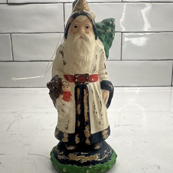vintage santa christmas ornaments hand painted